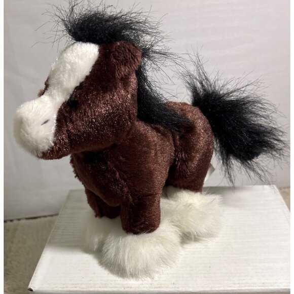 Ganz Lil Kinz Clydesdale Plush Brown & White Pony Black Mane & Tail 7.5" Tall - Picture 3 of 12